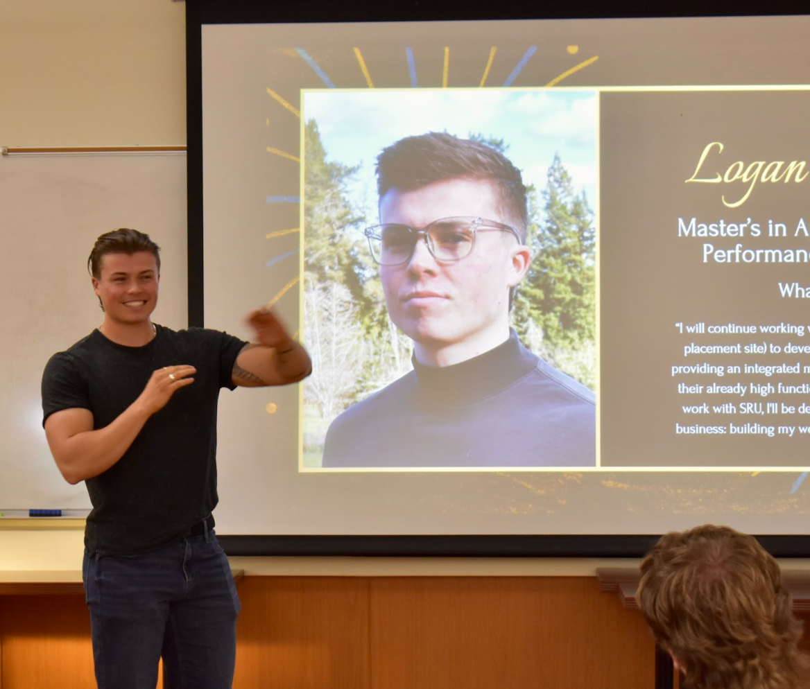 Logan presenting mental performance concepts