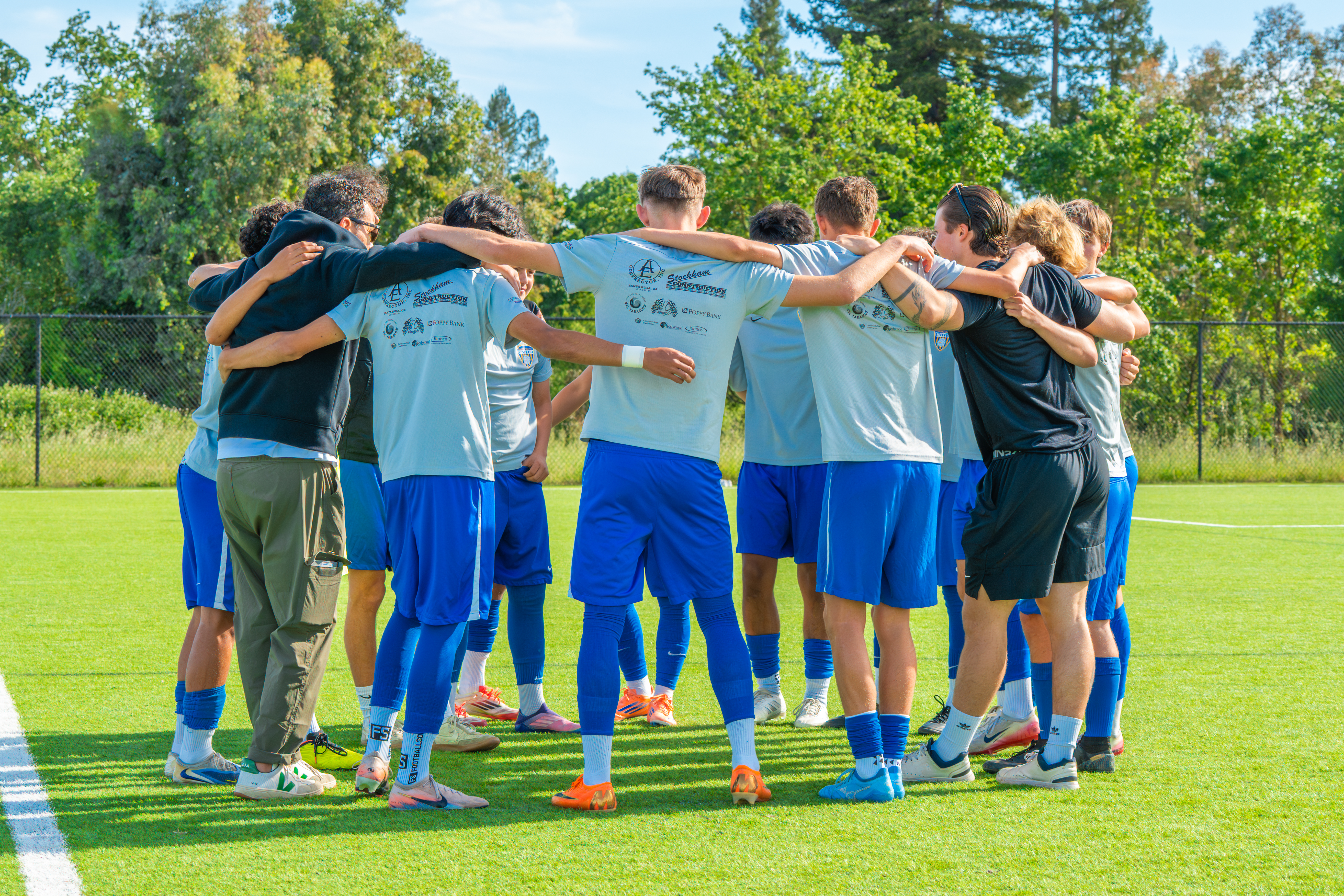 Team huddle during training